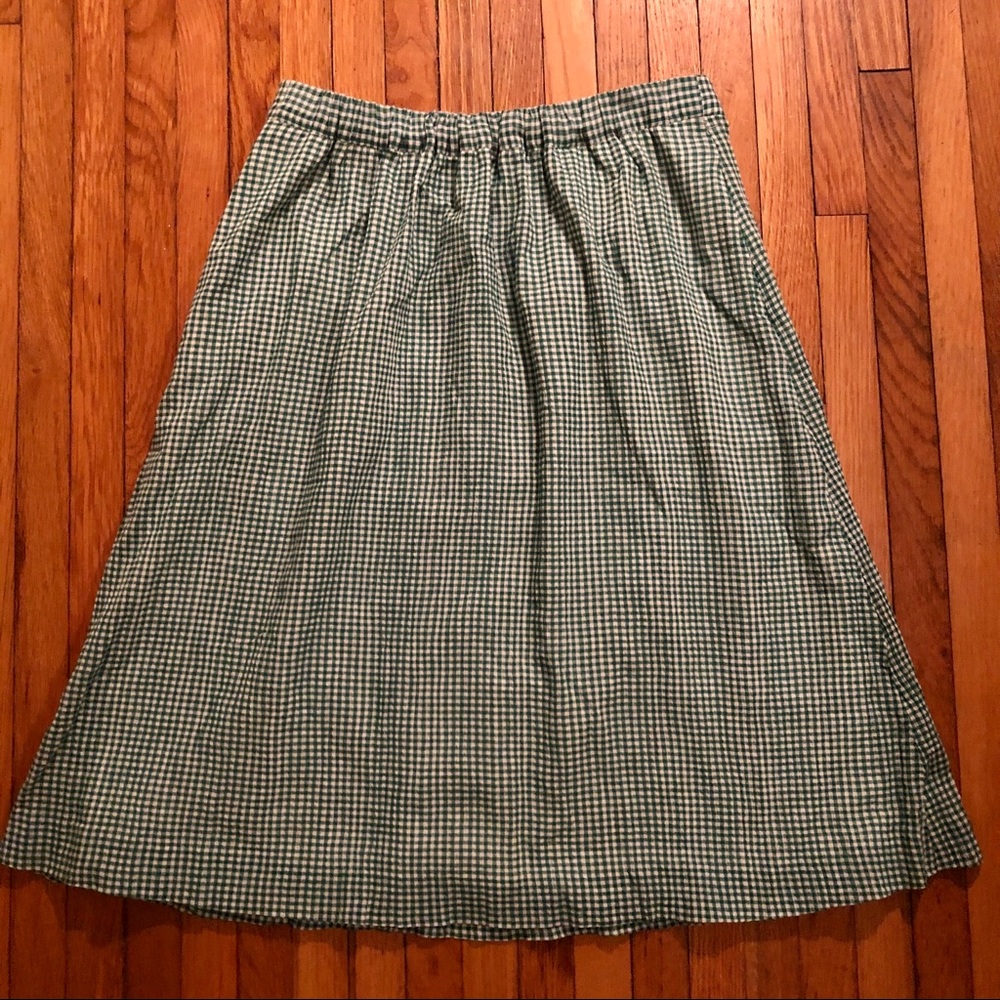 J. Crew Gingham Midi Skirt